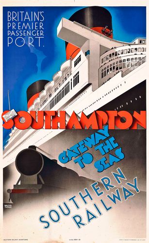 Vintage Southern Railway Southampton Gateway To The Seas Railway Poster Reprint A3/A4
