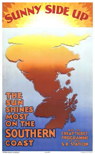 Vintage Southern Railway Sunny Side Up South Coast Railway Poster Reprint A3/A4