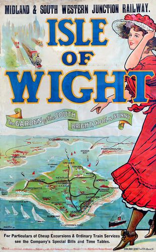 Vintage Midland South Western Railway Isle of Wight Railway Poster Reprint A3/A4