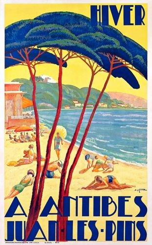 Vintage French Winter in Antibes Tourism Poster Reprint A3/A4