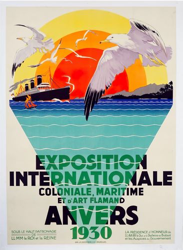 Vintage 1930 Anvers Exposition France Tourism Poster Reprint A3/A4