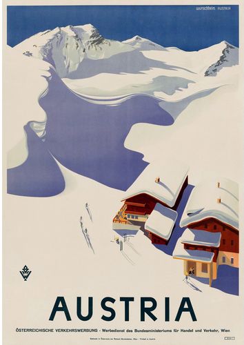 Vintage Austria Ski Chalet Tourism Poster Reprint A3/A4