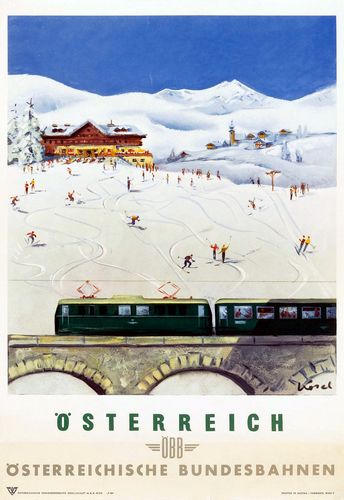 Vintage Austria By Train Tourism Poster Reprint A3/A4