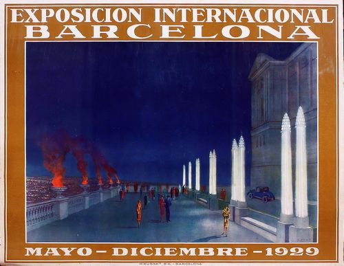 Vintage 1929 Barcelona International Exposition Tourism Poster Reprint A3/A4