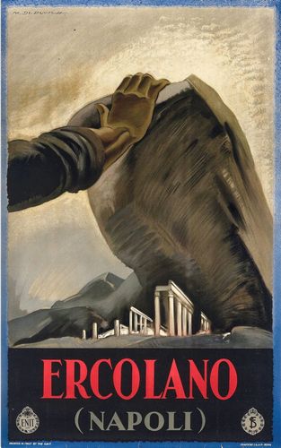 Vintage Herculaneum Italy Tourism Poster Reprint A3/A4