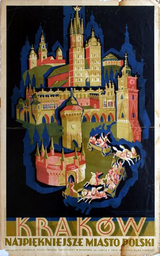 Vintage Krakow Poland Tourism Poster Reprint A3/A4