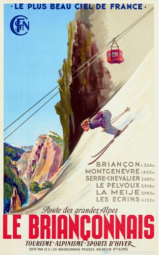 Vintage French Le Brianconnais Alpes Tourism Poster Reprint A3/A4