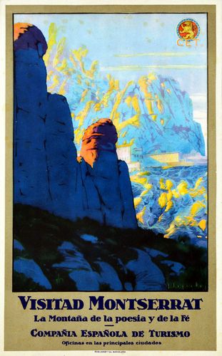 Vintage Montserrat Spain Tourism Poster Reprint A3/A4