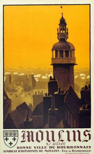 Vintage French Railways Moulins Tourism Poster Reprint A3/A4