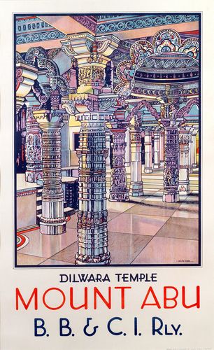 Vintage Dilwara Temple Mount Abu India Tourism Poster Reprint A3/A4