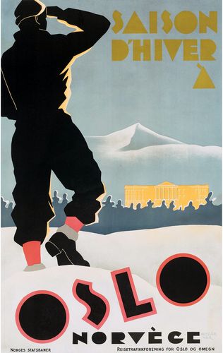Vintage Winter Sports In Oslo Tourism Poster Reprint A3/A4