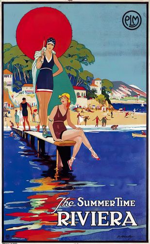 Vintage French Riviera Tourism Poster Reprint A3/A4