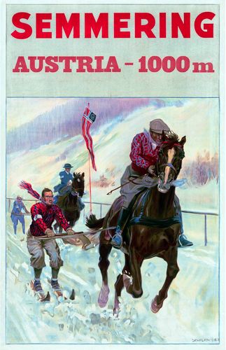 Vintage Semmering Austria Horse Racing Tourism Poster Reprint A3/A4
