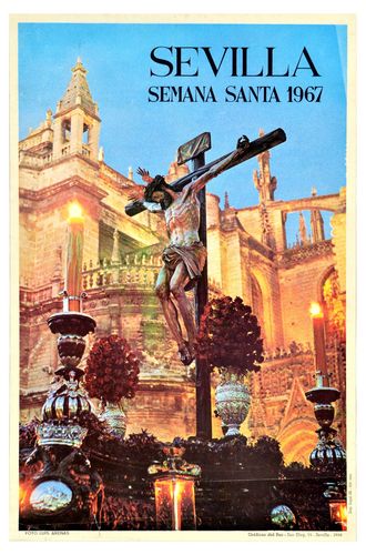 Vintage 1967 Seville Spain Semana Santa Tourism Poster Reprint A3/A4