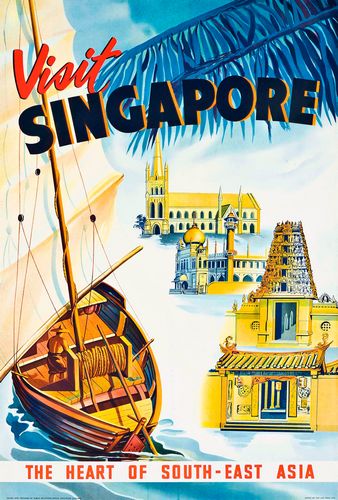 Vintage Singapore Heart Of South East Asia Tourism Poster Reprint A3/A4