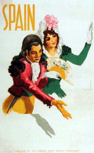 Vintage Spain Traditional Costume Tourism Poster Reprint A3/A4