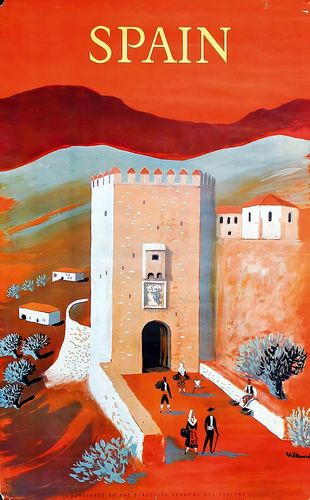 Vintage Spain Ancient Walls Tourism Poster Reprint A3/A4