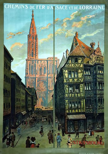 Vintage French Railways Strasbourg Tourism Poster Reprint A3/A4