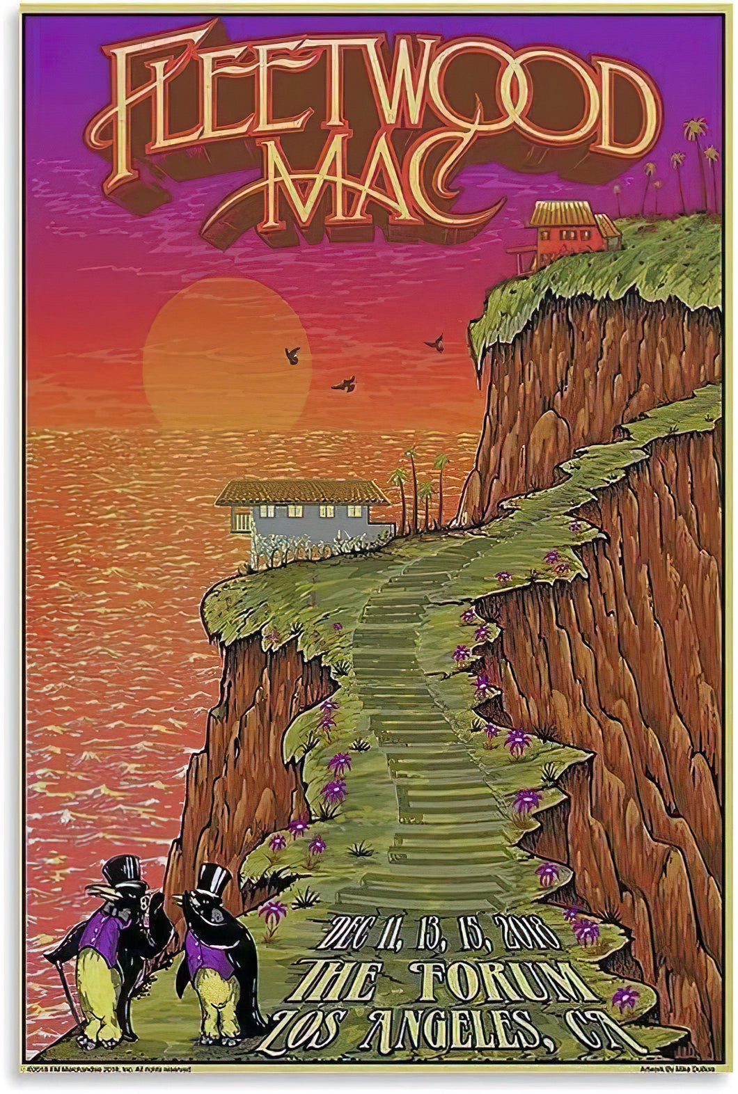 Vintage 2018 Fleetwood Mac Concert Tour Los Angeles Poster Print A3/A4