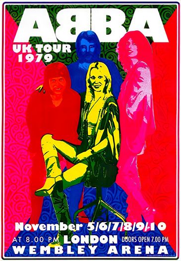 Vintage 1979 Abba London Concert Tour Poster Print A3/A4