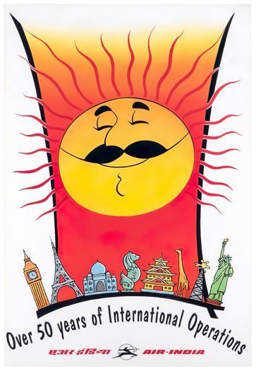 Vintage Air India 50th Anniversary Poster Print A3/A4