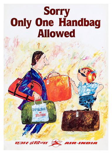 Vintage Air India Hand Luggage Allowance Poster Print A3/A4