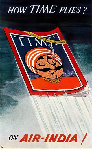 Vintage Air India Time Magazine Cover Poster Print A3/A4