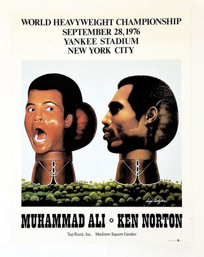 Vintage 1976 Muhammad Ali Ken Norton Heavyweight Boxing Poster Print A3/A4