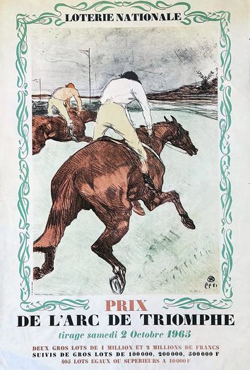 Vintage 1963 Prix De L'Arc De Triomphe Horse Racing Poster Print A3/A4