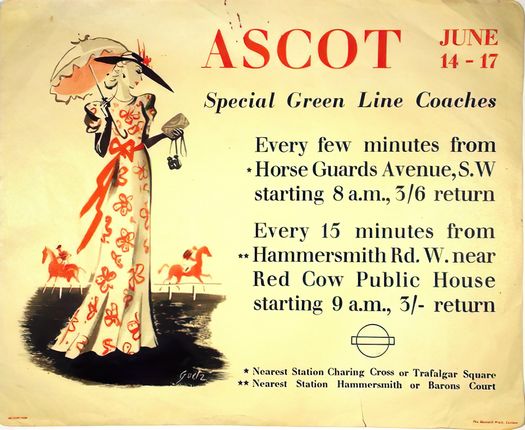 Vintage 1920's Ascot Horse Racing Poster Print A3/A4