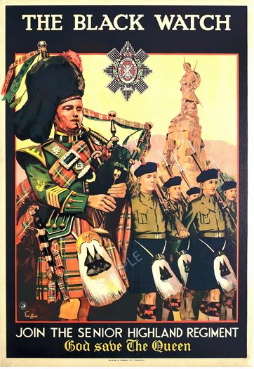 Vintage Black Watch British Army Recruitment Poster Print A3/A4