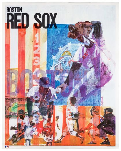 Vintage Boston Red Sox USA Baseball Poster Print A3/A4
