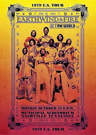 Vintage 1979 Earth Wind and Fire Nashville Concert Tour Poster Print A3/A4