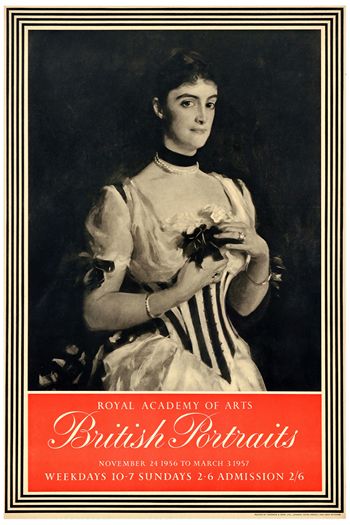 Vintage 1957 Exhibition of British Portraits Poster Print A3/A4