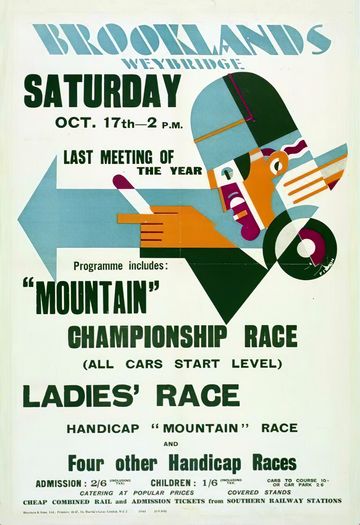 Vintage 1931 Brooklands Mountain Championship Motor Racing Poster Print A3/A4