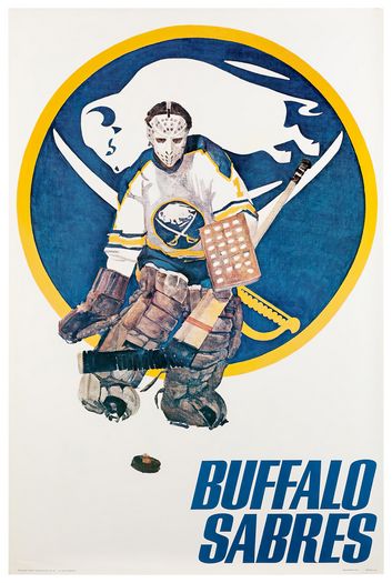 Vintage Buffalo Sabres USA Ice Hockey Poster Print A3/A4