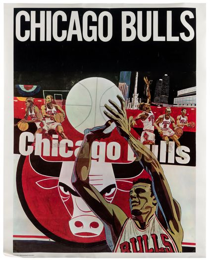 Vintage Chicago Bulls USA Basketball Poster Print A3/A4