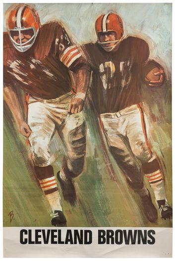 Vintage Cleveland Browns American Football Poster Print A3/A4