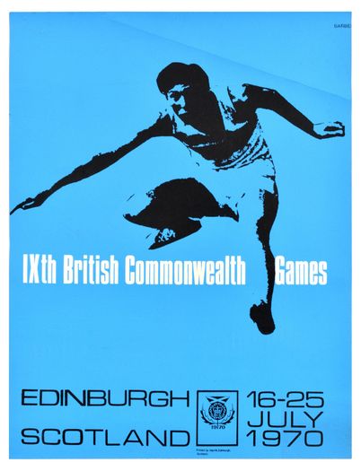 Vintage 1970 Commonwealth Games Edinburgh Poster Print A3/A4