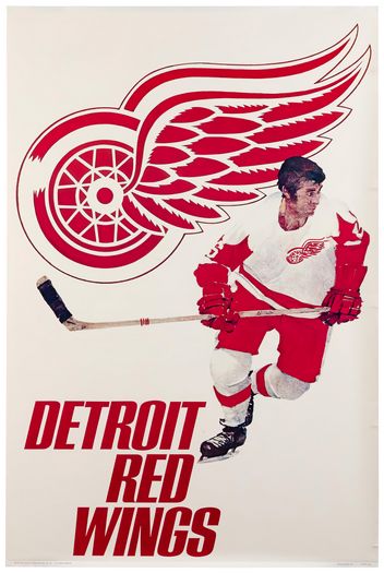 Vintage Detroit Red Wings USA Ice Hockey Poster Print A3/A4
