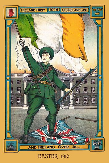 Vintage Easter Rising 1916 Irish Independence Michael Collins Poster Print A3/A4