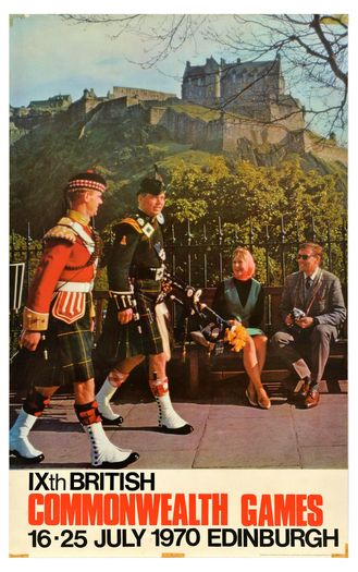 Vintage Edinburgh 1970 Commonwealth Games Poster Print A3/A4