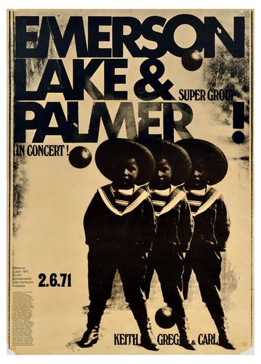 Vintage 1971 Emerson Lake and Palmer Concert Tour Poster Print A3/A4