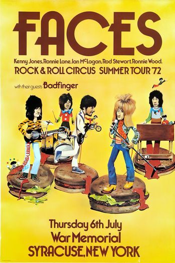 Vintage 1972 The Faces Concert Tour New York Poster Print A3/A4