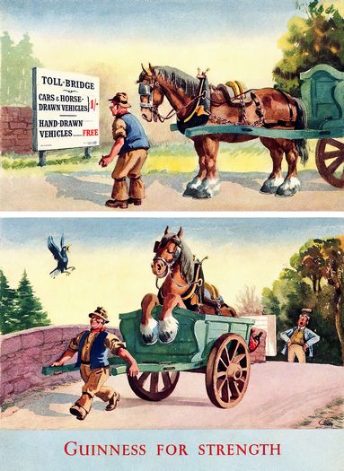 Vintage Guinness For Strength Toll Road Advertisement Poster Print A3/A4