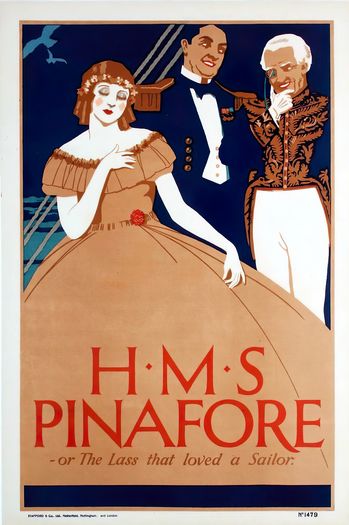 Vintage Gilbert and Sullivan HMS Pinafore Opera Poster Print A3/A4