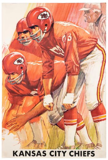 Vintage Kansas City Chiefs American Football Poster Print A3/A4
