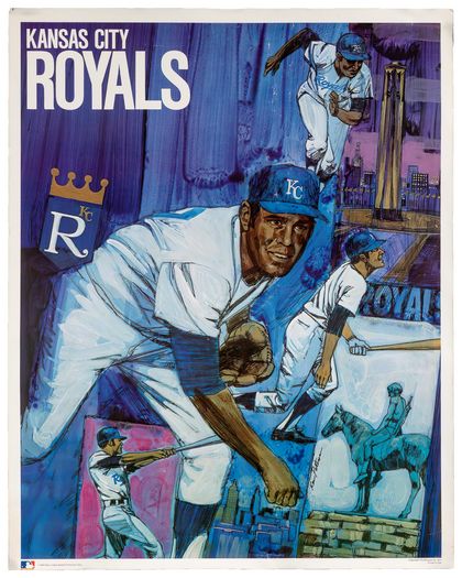 Vintage Kansas City Royals USA Baseball Poster Print A3/A4