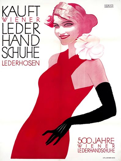 Vintage 1920's Viennese Leather Store Advertisement Poster Print A3/A4