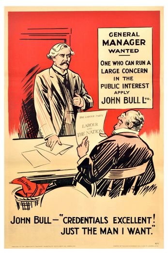 Vintage 1920's Labour Party Ramsay MacDonald Poster Print A3/A4